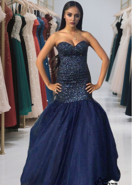 Sweetheart Beaded Mermaid Tulle Long Women Evening Dresses