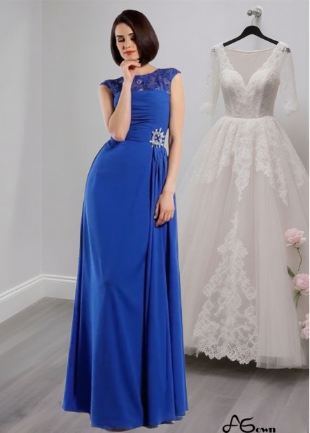 Sexy Chiffon Mother of the Bride Evening Dress – Sleeveless Bateau Neck A-Line Gown with Appliqué