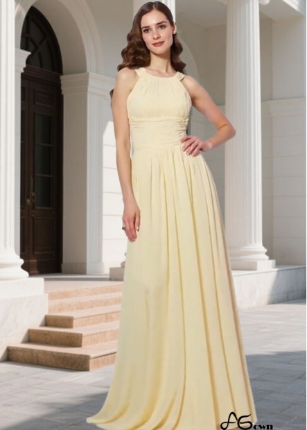 Elegant Bridesmaid Evening Dress – Sleeveless A-Line Floor Length Gown