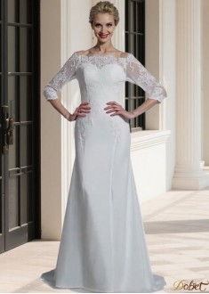 Off-The-Shoulder Lace Mermaid Wedding Dress – Half Sleeve Bridal Gown