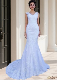 Applique Satin Mermaid Wedding Dress