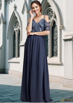 Chiffon Spaghetti Strap Bridesmaid Dresses with Beading