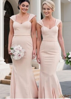 Elegant Sweetheart Neck Satin Mermaid Bridesmaid Dress for Wedding Party