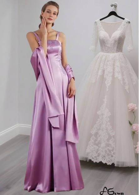 Floor Length Spaghetti Strap A-Line Mother of the Bride Bridesmaid Dress with Beading