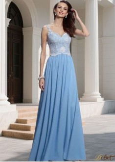 Elegant Chiffon V-Neck Lace Sleeveless Bridesmaid Dress – Floor-Length A-Line Gown