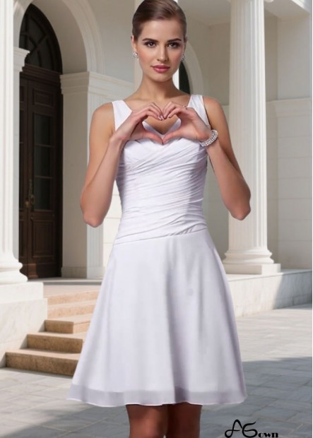 Knee-Length Chiffon V-Neck A-Line Bridesmaid Dress with Pleats