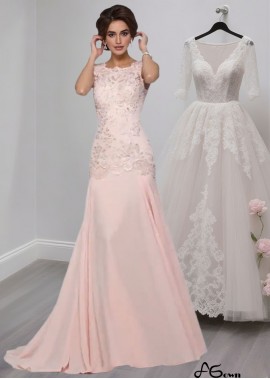 Pink Mermaid Formal Mother Gowns with Beading and Applique 
