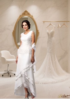 Lace Embellished Chiffon Sleeveless Ankle Length Mother of the Bride Dress