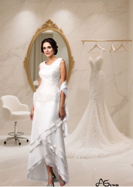 Lace Embellished Chiffon Sleeveless Ankle Length Mother of the Bride Dress