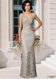 Off Shoulder Chiffon Mother of the Bride Dress A-Line Applique