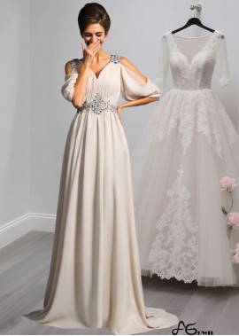 Elegant V-Neck Chiffon Mother of the Bride Dress with Beading and Court Train