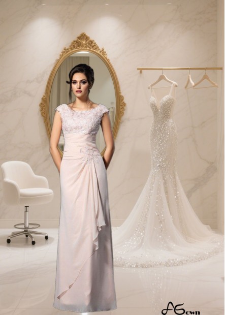 Sleeveless Chiffon A-Line Floor-Length Mother of the Bride Dress with Lace
