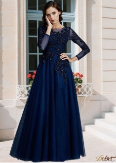 Scoop Neck Tulle Mother of the Bride Dress