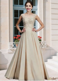 Scoop Neck Chiffon A-Line Mother of the Bride Dress