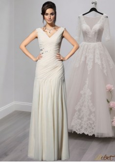 Sleeveless V-Neck Chiffon Mother of the Bride Dress with Beading and Appliques