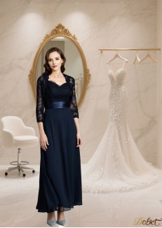 Ankle-Length Chiffon Mother of the Bride Dress with Sweetheart Neckline