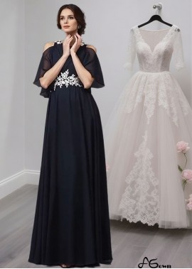 Mother of the Bride Dress with Straps Neckline and 1/2 Sleeves