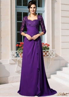 Sweetheart Chiffon Mother of the Bride Dress A-Line 1/2 Sleeve