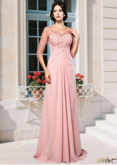 Chiffon Scoop Neck Mother of the Bride Dress A-Line 3/4 Sleeve
