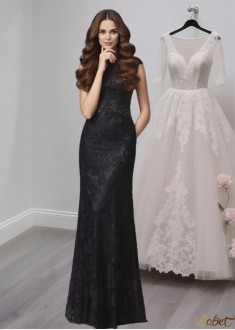 Lace Sheath Mother of the Bride Dress – High Neck Sleeveless Evening Formal Gown