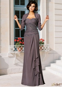Sweetheart Chiffon Mother of the Bride Dress Sheath Beaded