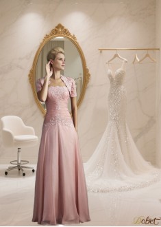 Floor-Length Chiffon A-Line Mother of the Bride Dress with Sweetheart Neckline