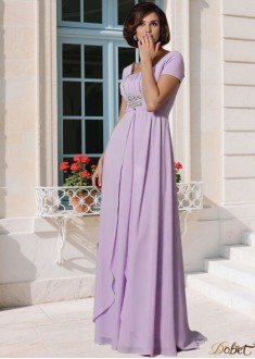 Elegant Chiffon Mother of the Bride Dress – Beaded A-Line, Floor-Length