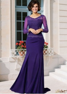 Scoop Neck Chiffon A-Line Mother of the Bride Dress
