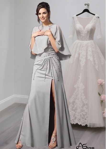 One-Shoulder Chiffon Mermaid Mother of the Bride Dress with Beading
