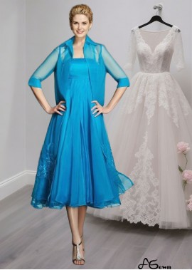 Elegant Strapless Organza Knee-Length Mother of the Bride Dress with Applique