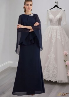 A-Line Mother of the Bride Dress Floor Length Elegant Formal Gown