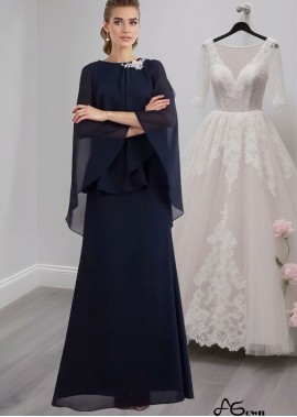 Sleeveless Chiffon A-Line Mother of the Bride Dress Floor-Length Elegant Formal Gown