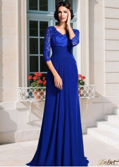 V-Neck Chiffon A-line Mother of the Bride Dress