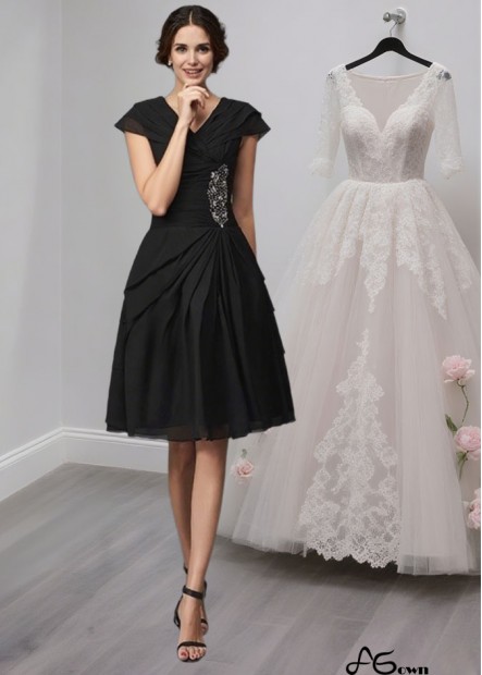 V-Neck Chiffon A-Line Sleeveless Mother of the Bride Dress with Beading