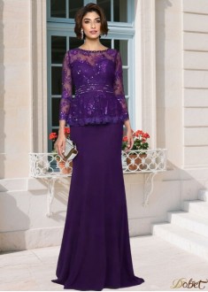 Scoop Neck Beaded Chiffon Mother of the Bride Dress