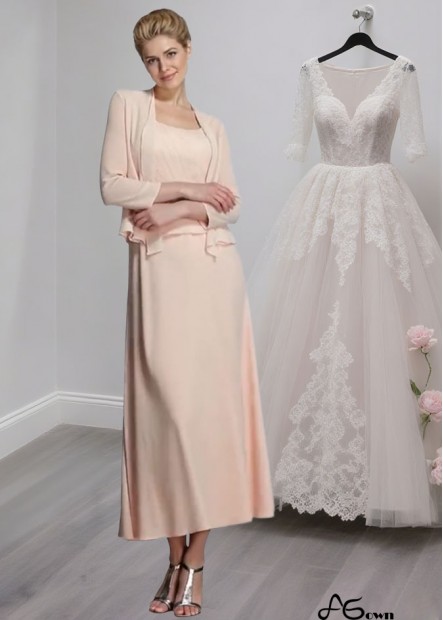 Chiffon Sleeveless Formal Mother Dresses with Straps and Applique