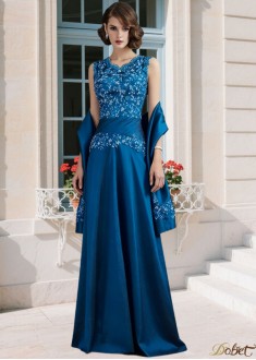 Taffeta V-neck A-line Mother of the Bride Dress