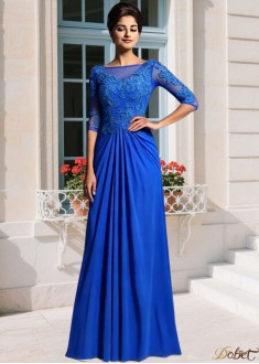 Bateau Neck Chiffon A-Line Mother of the Bride Dress