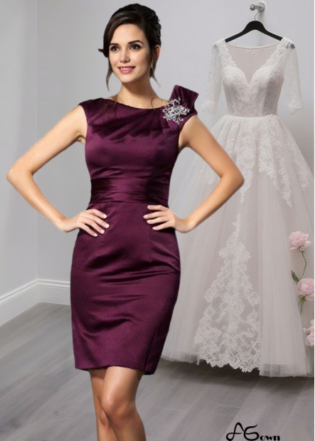 Scoop Neck Sleeveless Knee-Length Mother of the Bride Dress with Beading