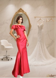 Strapless Taffeta Mermaid Mother of the Bride Dress with Sweep Train