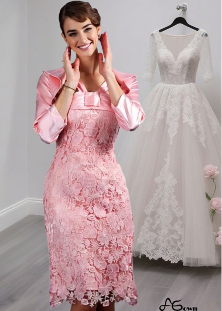 Chic Halter Neck Elastic Satin Mother of the Bride Dress with Lace