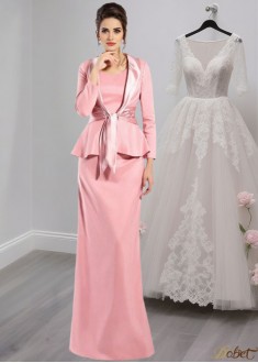 Sleeveless Mother of the Bride Dress with Square Neck and Floor-Length Sheath Silhouette