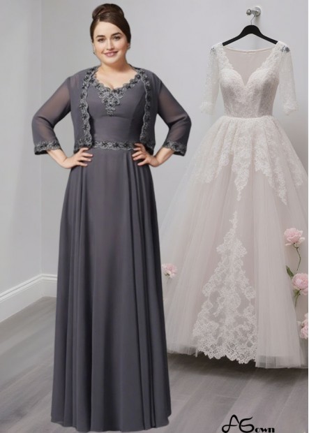 Sleeveless Mother of the Bride Dress with Lace Embellishment