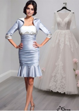 Short Taffeta Mother of the Bride Dress with Sweetheart Neckline