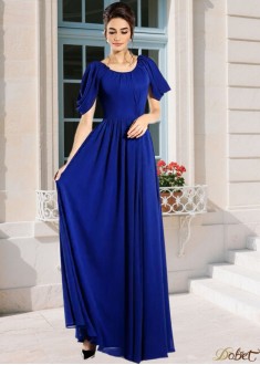 Scoop Neck Chiffon Mother of the Bride Dress