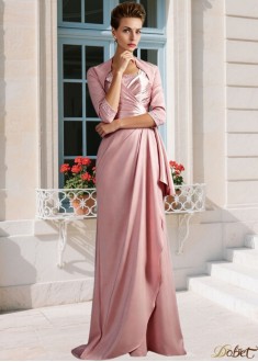 Straps Satin Mother of the Bride Dress Sheath Sleeveless