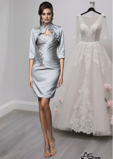 Sweetheart Satin Short Mother of the Bride Dresses – Sleeveless Sheath Style