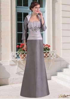 Strapless Taffeta Mother of the Bride Dress Sheath Ankle Length