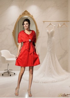 Sleeveless Short Taffeta A-Line Mother of the Bride Dress with V-Neck and Pleats