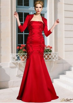 Strapless Satin Mother of the Bride Dress Mermaid